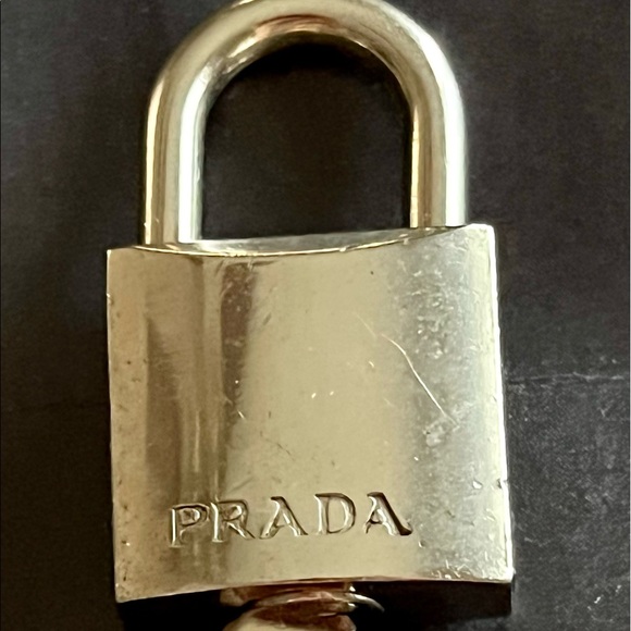 Prada Accessories - EUC RARE Authentic Prada Lock and Key.  White Gold Plated, Rare Find!